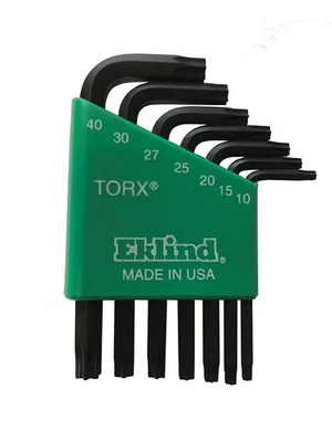 Eklind 10807 Torx 7 Piece Short Arm Star L Key Allen Wrench Case Set T10 to T40 - Image 1 of 4