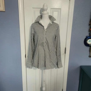 Blusa Talbots a rayas blancas y negras resistente a las arrugas talla 4 para mujer nueva sin etiquetas  - Imagen 1 de 8