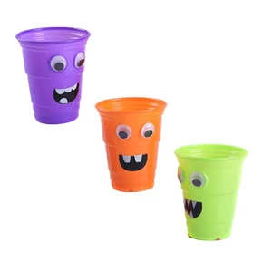 3pcs 800ml Halloween Cartoon Plastic Cups Halloween Reusable Drinking Cup Party - Picture 1 of 12