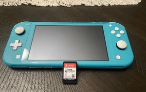 Nintendo Switch Lite Handheld Console Turquoise 32GB & Super Smash Bros Ultimate - Picture 1 of 7