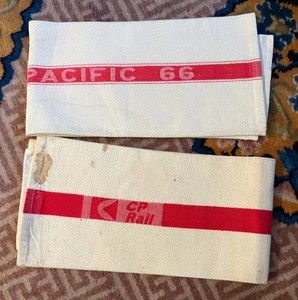 Vintage 1930s Canadian Pacific 66 Railway CP Rail Train Hand Towel Linens - Foto 1 di 16