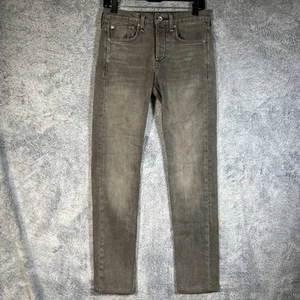Rag & Bone Men's 28x30 Gray Denim Fit 1 Extra Slim Button Fly Jeans Whiskers EUC - Picture 1 of 18