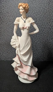 Vintage Capodimonte Giuseppe Armani DAME MIT FÄCHER: 12" groß, 1990, Florence - Bild 1 von 9