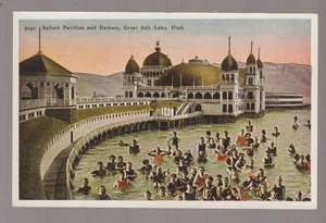 Great Salt Lake UTAH c1910 SALTAIR PAVILION Swimmers Swimming Bathing UT B1 - Picture 1 of 2