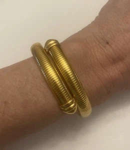 Vintage Joan Rivers Omega flexibles Schlangenarmband Medium-Large goldfarben - Bild 1 von 6