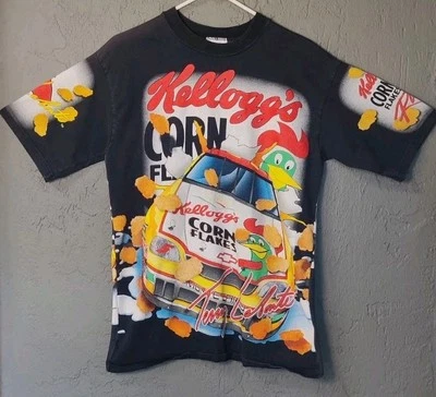 Camiseta de colección 1998 con estampado completo Kelloggs Terry Labonte Nascar mediana rara ** Foto 1 de 4