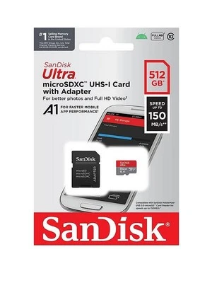 100% Genuine SanDisk 512GB Ultra microSDXC card + SD adapter - Image 1 of 4
