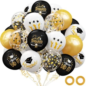 2025 Graduation Party Decorations 68Pcs Graduation Balloons Black and Gold G - Picture 1 of 7