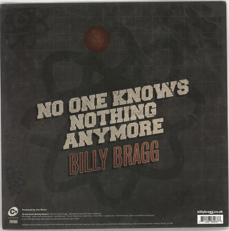 BILLY BRAGG No One Knows Nothing Any VINYL LP NEW - Image 1 of 1