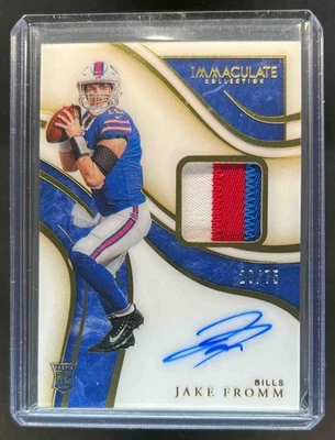2020 Immaculate Jake Fromm Signature Patches Rookie Auto RC #26/75 Bills - Image 1 of 2