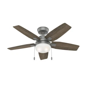 HUNTER ANTERO 44 IN. CEILING FAN LIGHT KIT MATTE SILVER CC52126 - SILVER - Picture 1 of 5