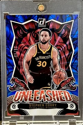 Stephen Curry 2024-25 Panini Donruss Unleashed Blue Laser #7 35/49 Warriors - Image 1 of 4