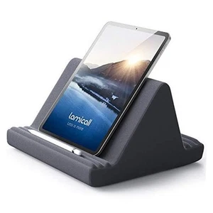 Tablet Pillow Stand, Pillow Soft Pad for Lap - Tablet Holder Dock for Bed Grey - Picture 1 of 7