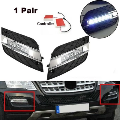 For Mercedes Benz ML-Class W164 ML350 09-11 LED Daytime Running Light Fog Lamp - Image 1 of 4