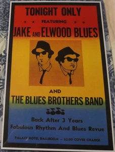 JAKE & ELWOOD THE BLUES BROTHERS REPLICA MOVIE POSTER - Picture 1 of 2