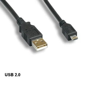 KNTK 1ft USB 2.0 Type A to Micro B Cable Digital Camera Phone PDA MP3 PS4 Black - Picture 1 of 1