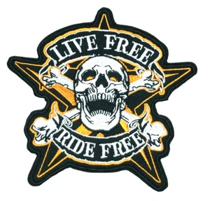 Patch Sew On Take Off Embroidered Clothing Hats Jackets Coat LIVE RIDE FREE A438 - Picture 1 of 3