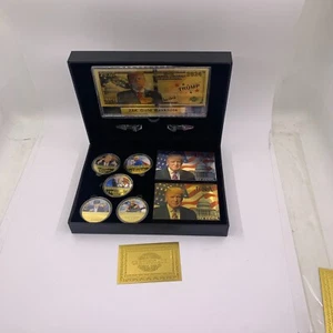 2024 President Donald Trump Gold Plated Coin Banknote silver Playing Cards set - Picture 1 of 10