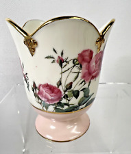 Goebel Smithsonian Collection Rose Tealight Votive pink gold Candle Holder