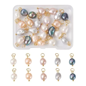 30Pcs/Box Natural Cultured Freshwater Pearl Potato Charm Pendants 16~19x8~9mm - Picture 1 of 12