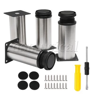 4 Stück verstellbare Möbelbeine Füße für Schrank Tisch Schlafsofa 50 x 50 x 120 mm - Bild 1 von 6