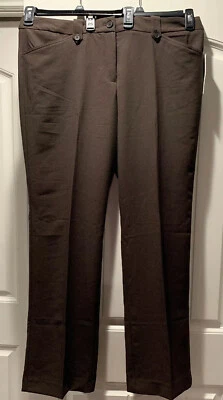 Nuevo con etiquetas Pantalones NINE WEST Clásicos Negros Café Pantalón Ligero Acampanado Carrera Talla 16 Foto 1 de 4