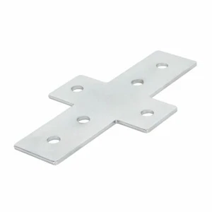 10x Verbinderplatte Stahl Nut 8 Profil Kreuz Lochplatte Aluprofil Flachverbinder - Bild 1 von 5