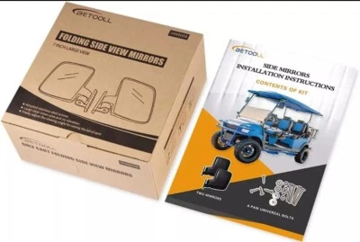 HW9008 Golf Cart Folding Side View Mirrors for Club Car, EZGO, Yamaha, Star, Zon - Image 1 of 4