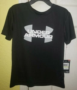 Under Armour Heatgear Boys Youth T-Shirt Black Size 4 - Picture 1 of 2