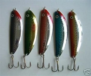 5 NEW Assorted Spoon Metal Fishing Lure Bait Lot 3.75" - Picture 1 of 1