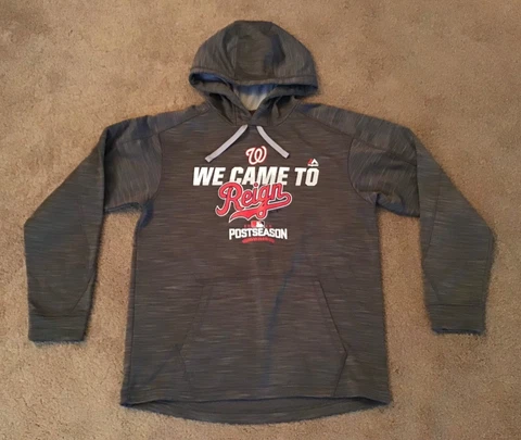 Authentic MLB Washington NATIONALS 2016 Postseason CAME TO REIGN Hoodie MEDIUM Cover