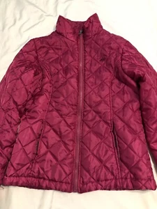 Snozu Women's Quilted Jacket Fuchsia Pink Zip Coat Size Medium Lightweight Warm - Picture 1 of 11