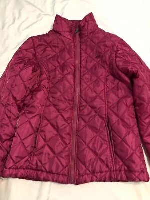 Snozu Women's Quilted Jacket Fuchsia Pink Zip Coat Size Medium Lightweight Warm - Image 1 of 4