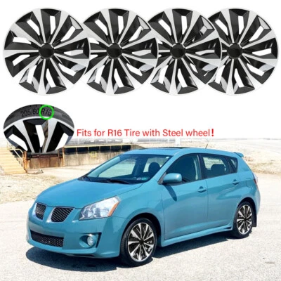 Conjunto de 16" de 4 tampas de roda aro completo tampa de cubo de encaixe R16 para Pontiac Vibe 2003-2010 - Imagem 1 de 4