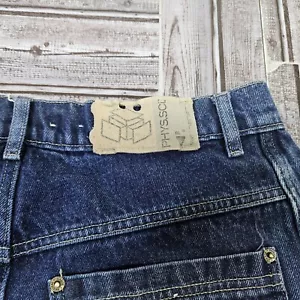 VTG Y2K 90's PHYS.SCI Physical Science Jeans Size 30 W x 30 L Blue Denim Baggy - Picture 1 of 7