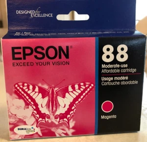 01-2021 INCHIOSTRO ORIGINALE EPSON 88 MAGENTA TO883 CX4400/4450/7400/7450/N10, 11/NX100+ - Foto 1 di 6