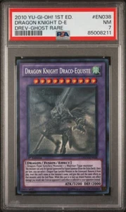 2010 YU-GI-OH! DRAGON KNIGHT DRACO-EQUISTE DREV-EN038 1ST ED GHOST RARE - PSA 7 - Picture 1 of 2