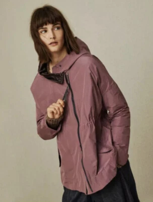 Jaqueta Brunello Cucinelli leve tafetá Parka Monili com capuz IT48 nova com etiquetas - Imagem 1 de 4