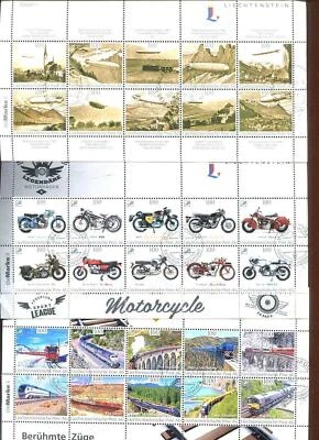 Liechtenstein Collezione Foglio 2, 6 - 10 Usato Zeppelin, Treni, Aerei Etc. - Immagine 1 di 2