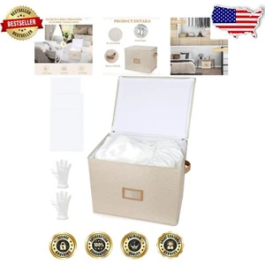 Large Capacity Wedding Dress Storage Box - 2-Pack with Gloves & Paper Included - Picture 1 of 9