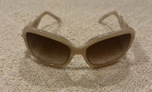 NWOT Salvatore Ferragamo Women’s Beige Vintage Sunglasses Jeweled Arms - Picture 1 of 4