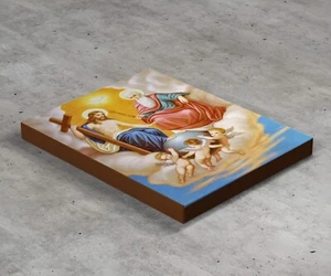 HOLY TRINITY ICON Catholic Icon Christian Religion , Gallery Wrapped Canvas - Picture 1 of 8