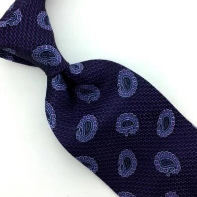 Corbata Hart Schaffner Marx Italia Cachemira Micro Ovalada Gris Violeta Lujo Seda L3 Nueva Foto 1 de 4