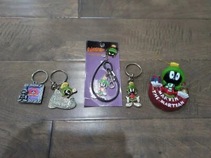 Vintage 90s Marvin The Martian Keychain Lot of 5 Looney Tunes Warner Bros EUC - Picture 1 of 10