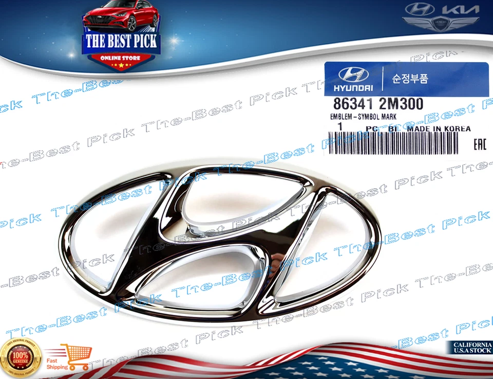 ⭐GENUINO⭐ Parrilla delantera emblema "H" logotipo 863412M300 Hyundai Genesis cupé 13-2016 Foto 1 de 1