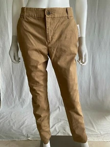 Old Navy Women's Pants Brown Straight Front Zipper Button Pockets Cotton Size 8 - Picture 1 of 11