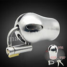 Men Luxury Chastity Device Stainless Steel Cage with Titanium Plug PA Lock