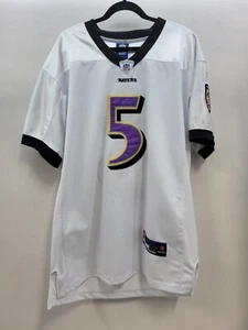 Reebok NFL Jersey Baltimore Ravens 5 Flacco White Size 48 On Field Football Mens - Picture 1 of 9