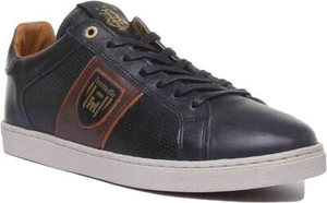 Pantofola d'Oro Sorento Uomo Lo Herren Leder matt Trainer in blau Größe UK 6 - 12 - Bild 1 von 6