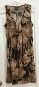 Dana Buchman Womens Sheath Dress Size Large Brown Floral Sleeveless 162 - Picture 1 of 8